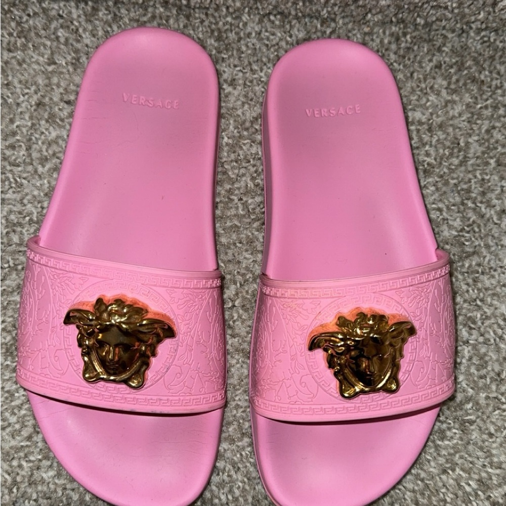 Pink Versace slides